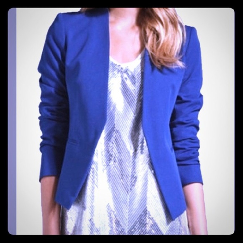Theory Blue Lanai Open Blazer sz 6